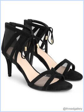 Lace Up Mesh Stiletto Heel Gladiator Sandals for Women